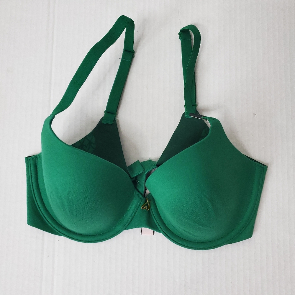 Victoria Secret Womens Bra Size 32C Lined Semi Green Adjustable Straps